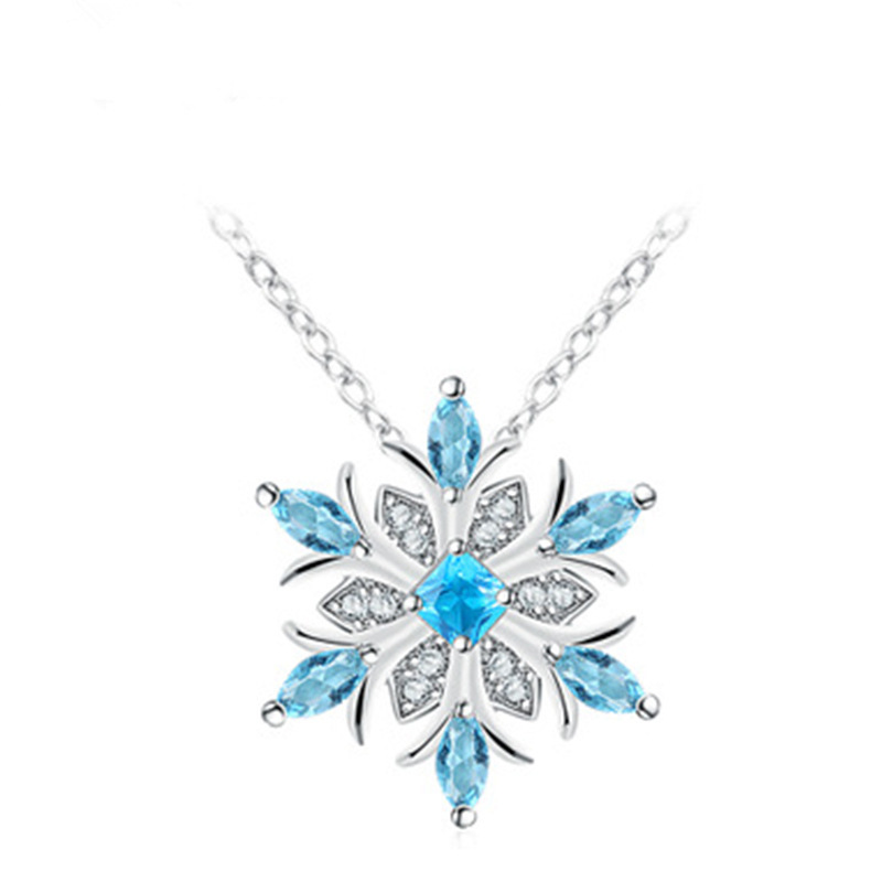Chenrui Ornament Ocean Blue Snowflake Three-Piece Set Earrings Christmas Holiday Gift Cross-Border Hot Selling Female