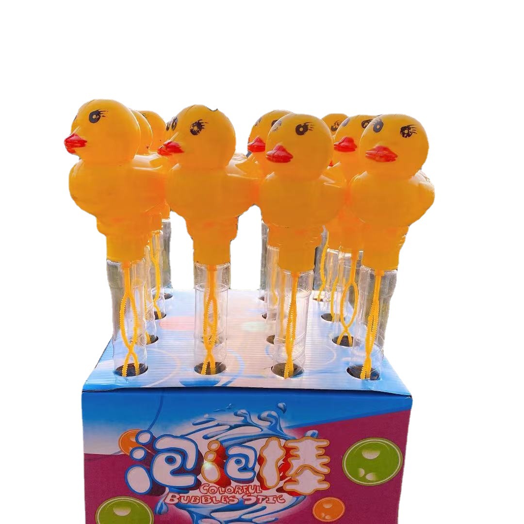 38cm Children Small Yellow Duck Bubble Wand Bubble Water Wholesale Rocking Whistle Small Yellow Duck Cartoon Bubble Foreign Trade Supply