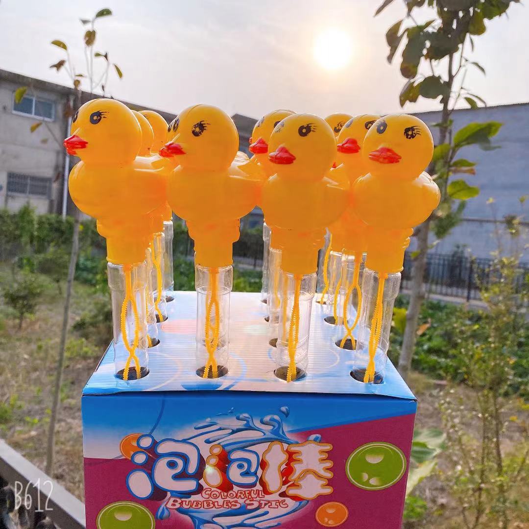 38cm Children Small Yellow Duck Bubble Wand Bubble Water Wholesale Rocking Whistle Small Yellow Duck Cartoon Bubble Foreign Trade Supply