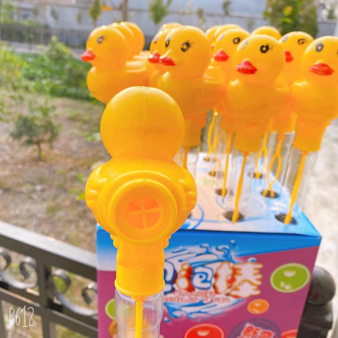 38cm Children Small Yellow Duck Bubble Wand Bubble Water Wholesale Rocking Whistle Small Yellow Duck Cartoon Bubble Foreign Trade Supply