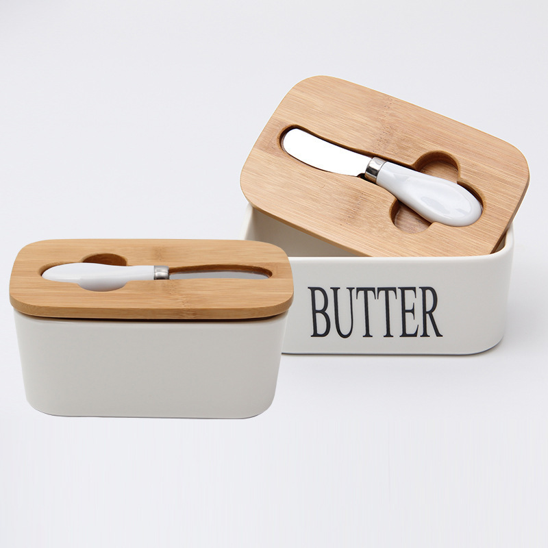 with ceramic sealed container butter knife with silica gel ring ceramic sealed storage container rectangular storage box