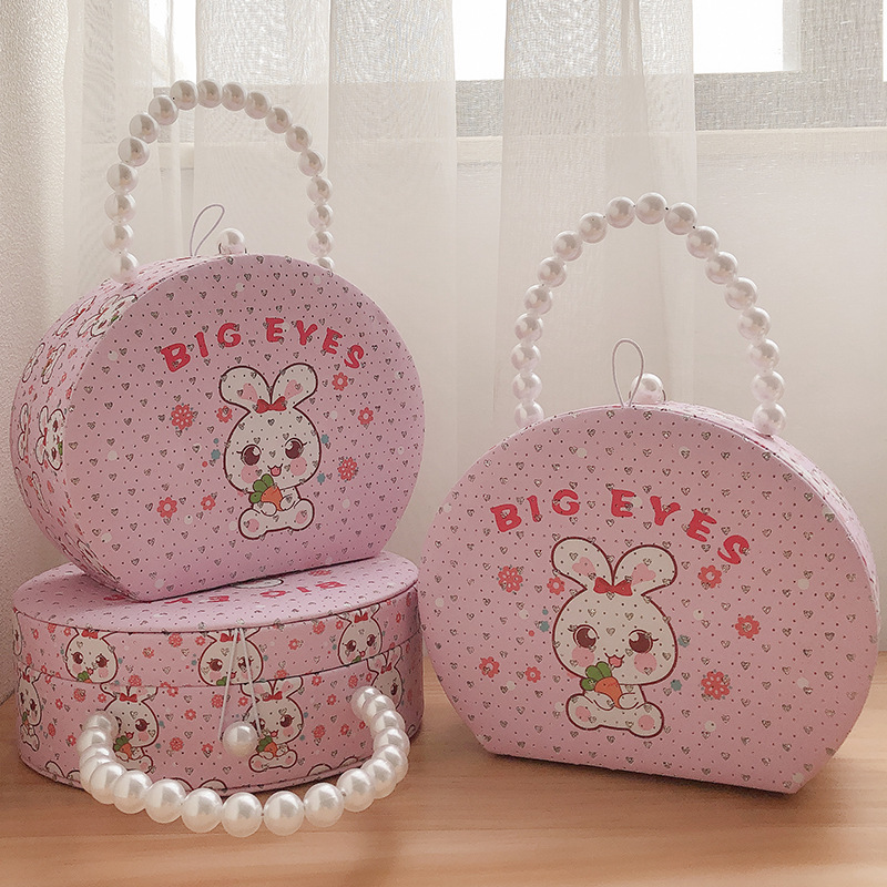 Pink Pearl Gift Box Girl&#039;s Hair Accessories Set Cute Hairpin BB Clip Hair Ring Hair Rope Small Rubber Band Portable Box