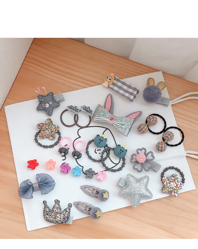 Pink Pearl Gift Box Girl's Hair Accessories Set Cute Hairpin BB Clip Hair Ring Hair Rope Small Rubber Band Portable Box