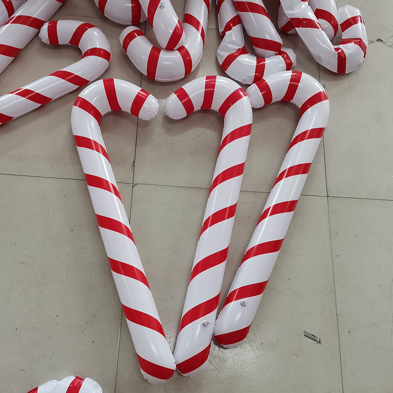 New 6 Colors Christmas Inflatable Crutch Candy Color Inflatable Crutch Christmas Event Gift Wholesale Crutch