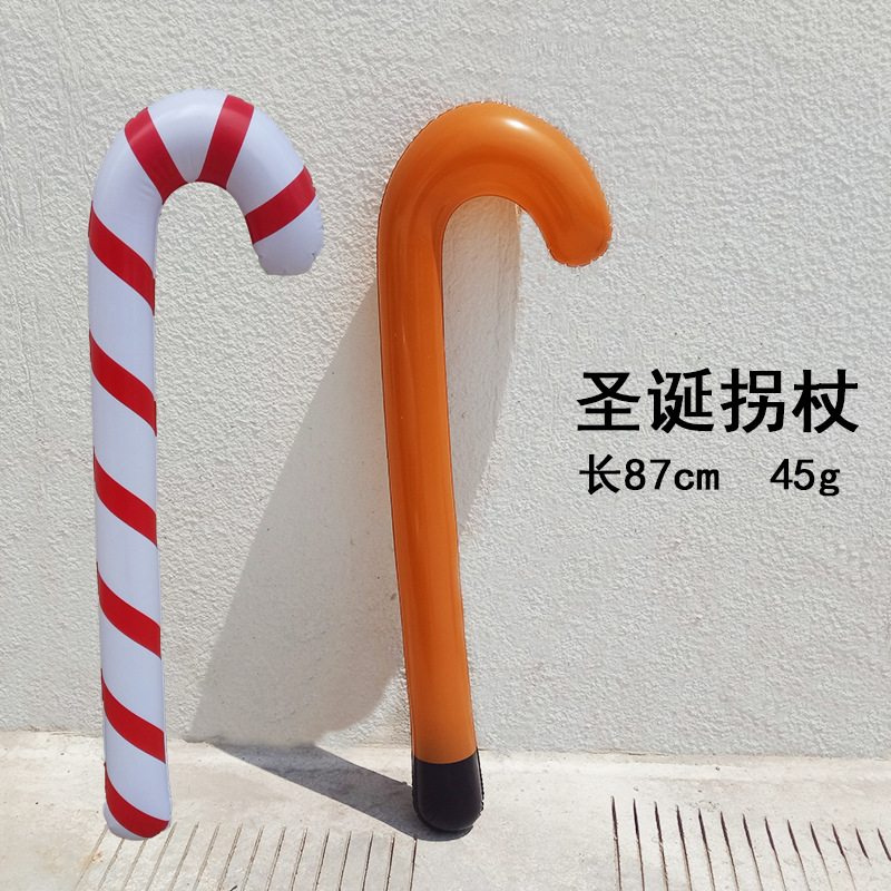New 6 Colors Christmas Inflatable Crutch Candy Color Inflatable Crutch Christmas Event Gift Wholesale Crutch