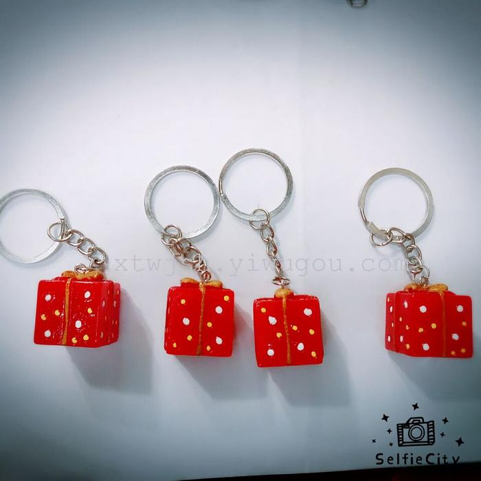 Christmas Christmas gift Keychain red resin