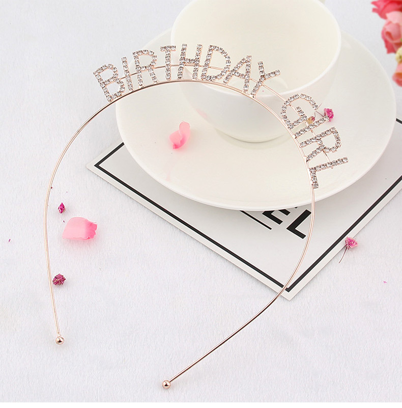 Birthday Girl CROWN claw chain hair band girl&#039;s birthday crown headdress