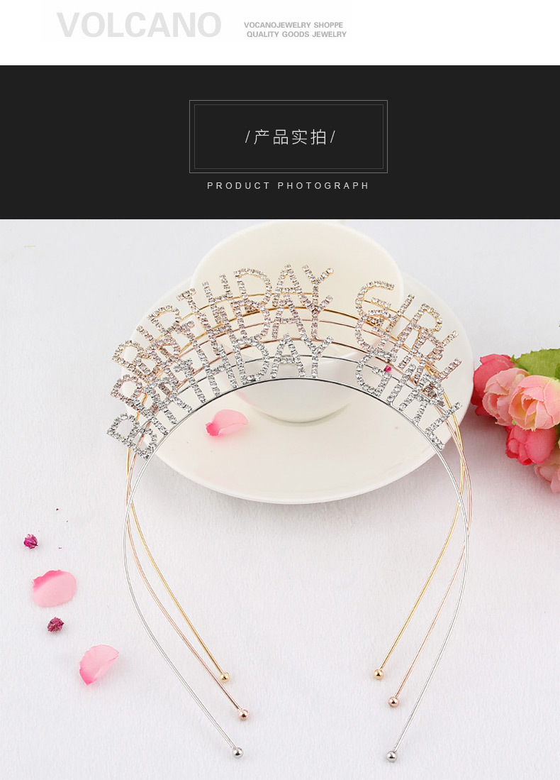 Birthday Girl CROWN claw chain hair band girl's birthday crown headdress Birthday Girl CROWN claw chain hair band girl's birthday crown headdress