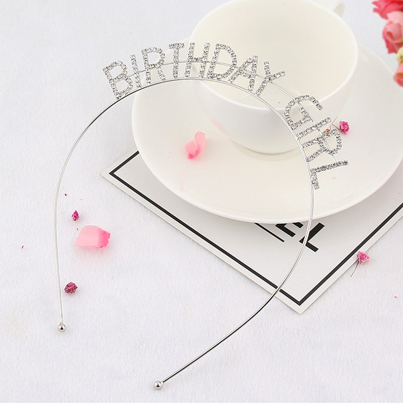 Birthday Girl CROWN claw chain hair band girl's birthday crown headdress Birthday Girl CROWN claw chain hair band girl's birthday crown headdress