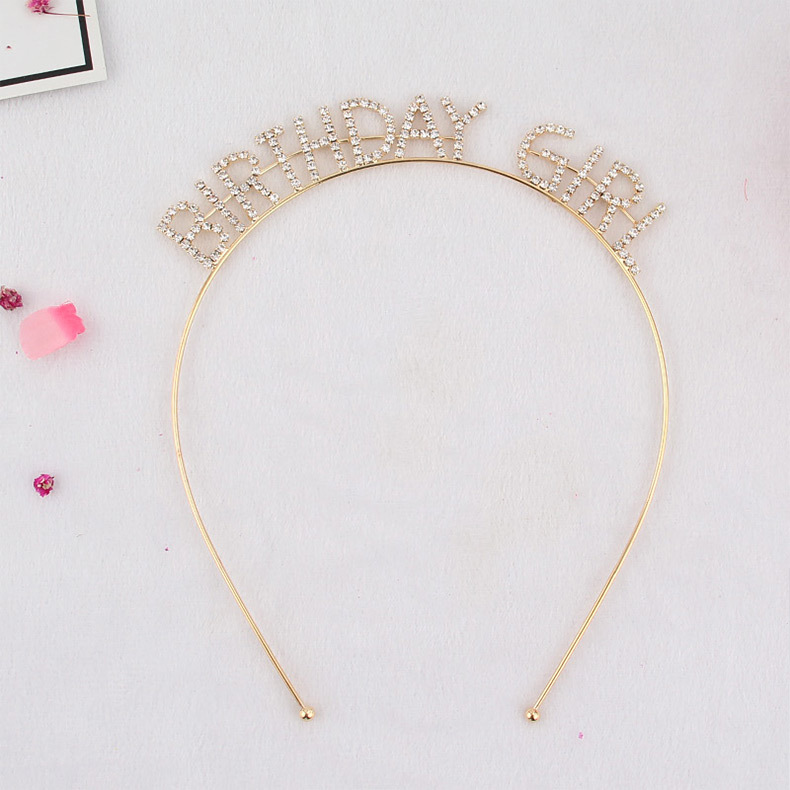 Birthday Girl CROWN claw chain hair band girl's birthday crown headdress Birthday Girl CROWN claw chain hair band girl's birthday crown headdress