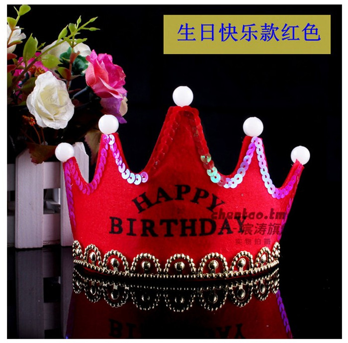 Crown Princess Flash birthday hat hat Headband Tiara Crown luminous birthday
