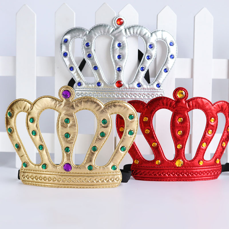Halloween King Crown Baby Full-Year Birthday Arrangement Glossy Silk Crown Makeup Clothing Prop Party Supplies