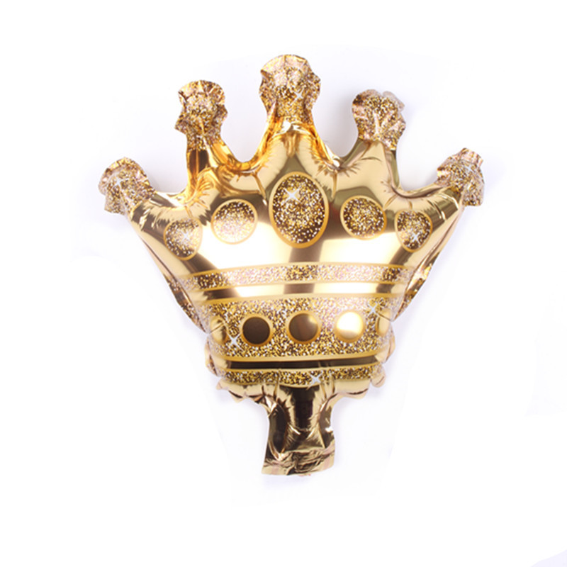 New Mini Golden Birthday Crown Aluminum Film Balloon Pentagram GOLDEN CROWN Birthday Party Decorative Aluminum Foil Balloon