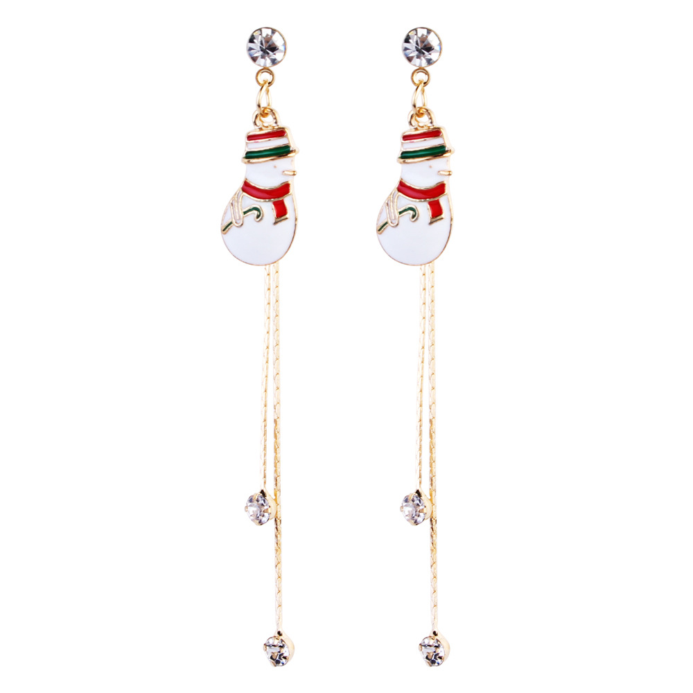 Europe and the United States qiu qiu earrings earrings line gift bell snowflake female Christmas collection earrings wholesale