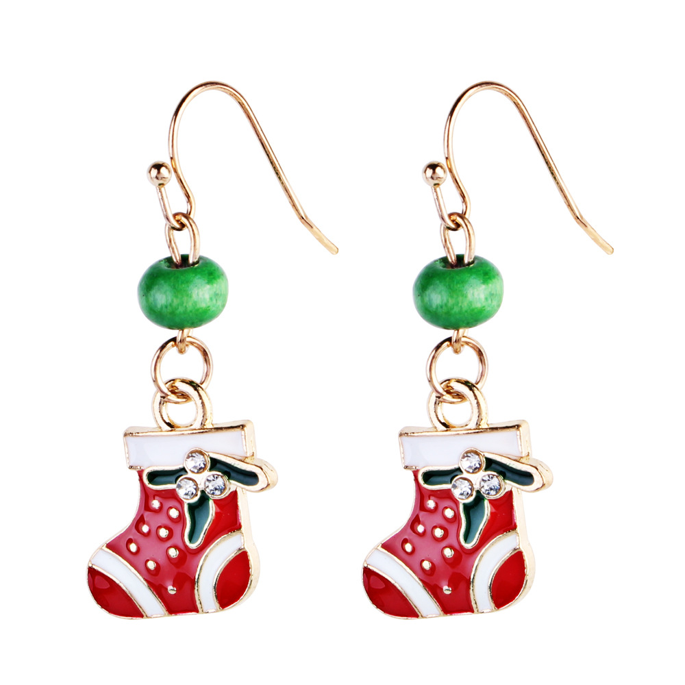 Europe and the United States qiu qiu earrings earrings line gift bell snowflake female Christmas collection earrings wholesale