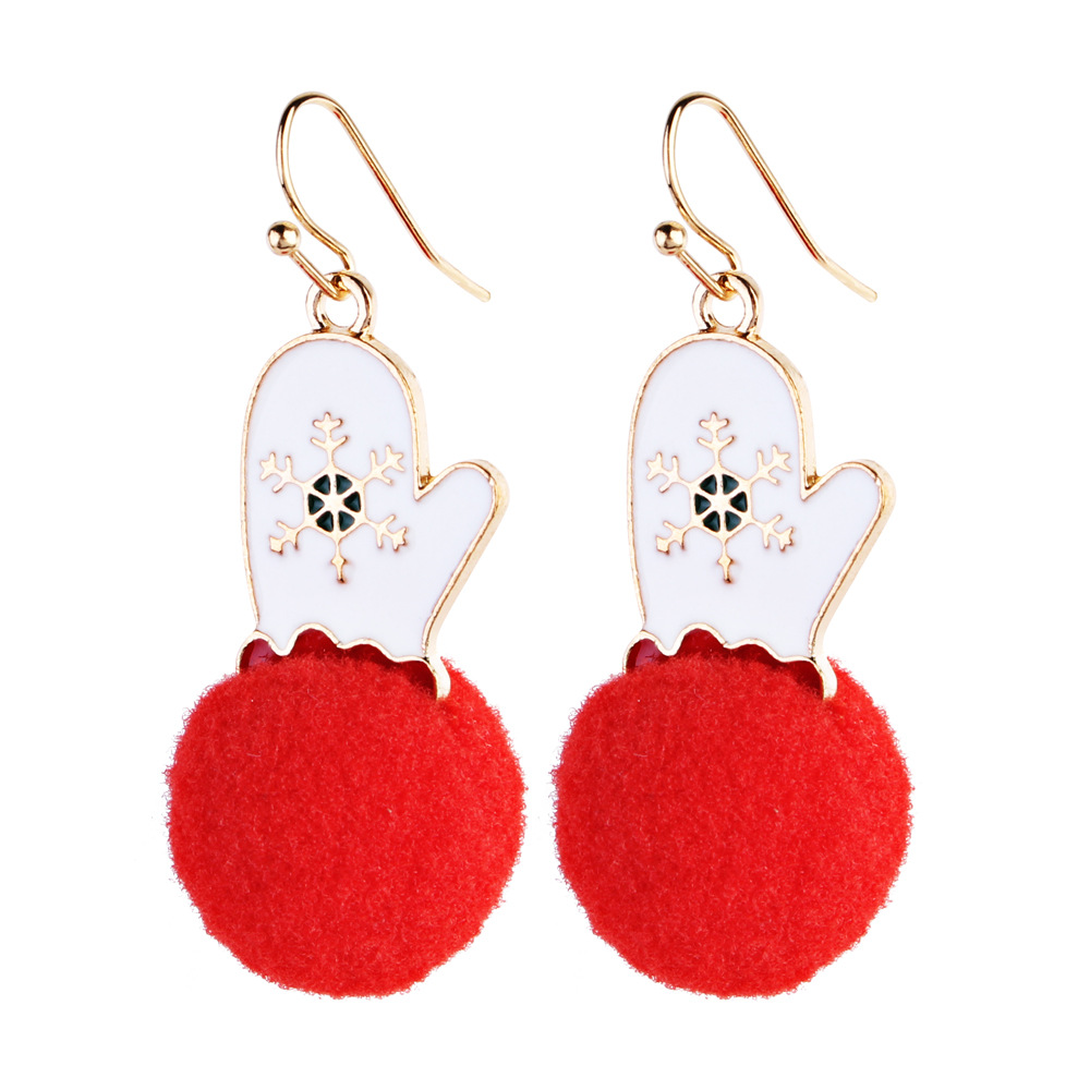 Europe and the United States qiu qiu earrings earrings line gift bell snowflake female Christmas collection earrings wholesale