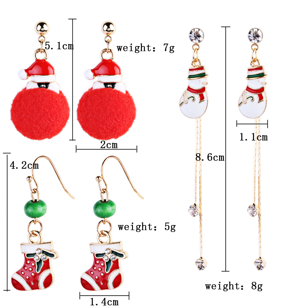Europe and the United States qiu qiu earrings earrings line gift bell snowflake female Christmas collection earrings wholesale Europe and the United States qiu qiu earrings earrings line gift bell snowflake female Christmas collection earrings wholesale