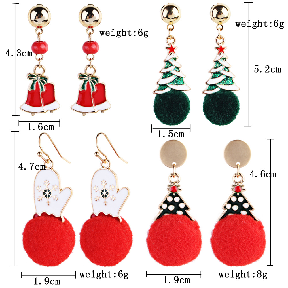 Europe and the United States qiu qiu earrings earrings line gift bell snowflake female Christmas collection earrings wholesale Europe and the United States qiu qiu earrings earrings line gift bell snowflake female Christmas collection earrings wholesale