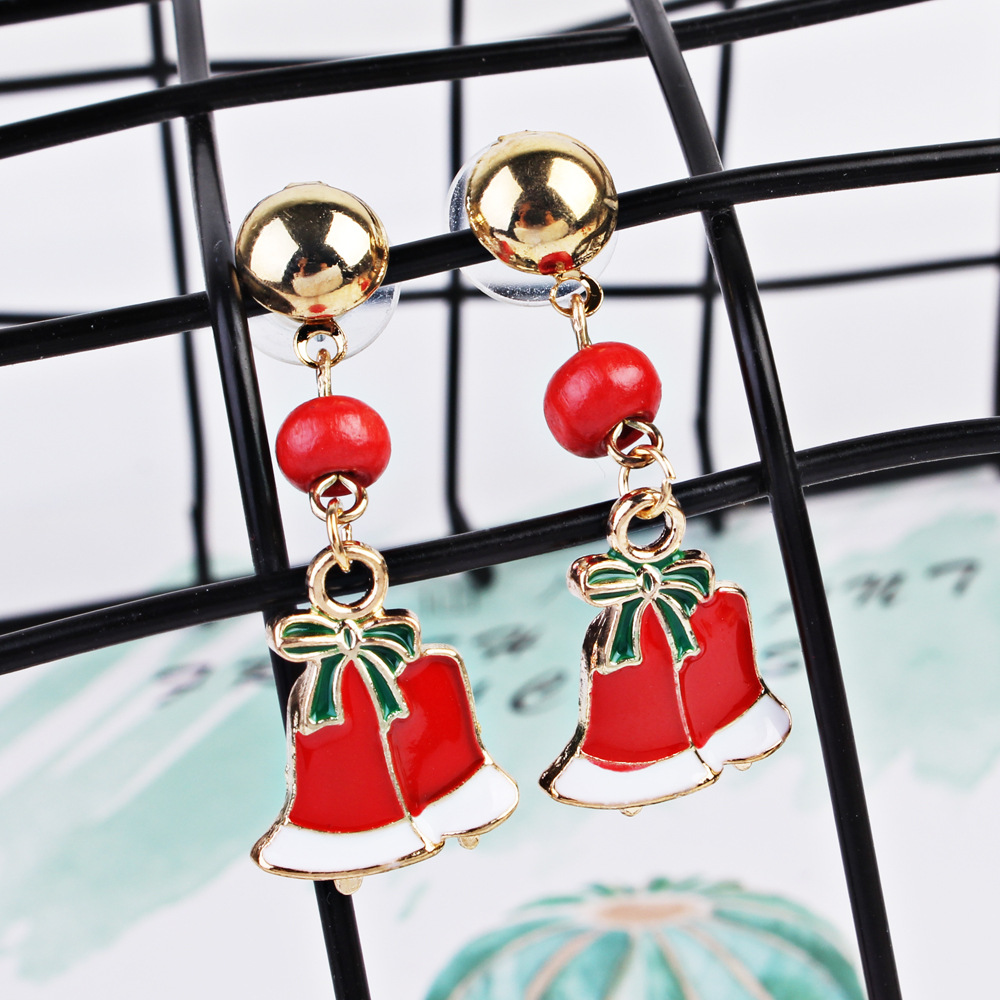 Europe and the United States qiu qiu earrings earrings line gift bell snowflake female Christmas collection earrings wholesale Europe and the United States qiu qiu earrings earrings line gift bell snowflake female Christmas collection earrings wholesale