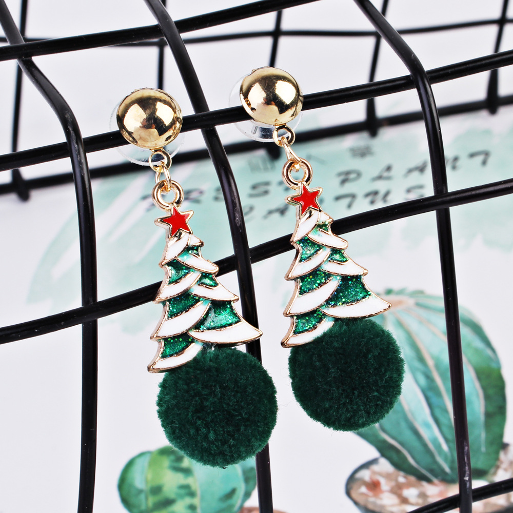 Europe and the United States qiu qiu earrings earrings line gift bell snowflake female Christmas collection earrings wholesale Europe and the United States qiu qiu earrings earrings line gift bell snowflake female Christmas collection earrings wholesale