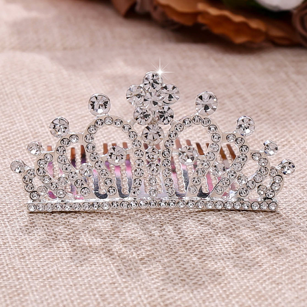 Korean Style Children Crown Headdress Baby Little Girl Birthday Show Princess Crown Hair Ornament Hair Comb Girls' Accessories