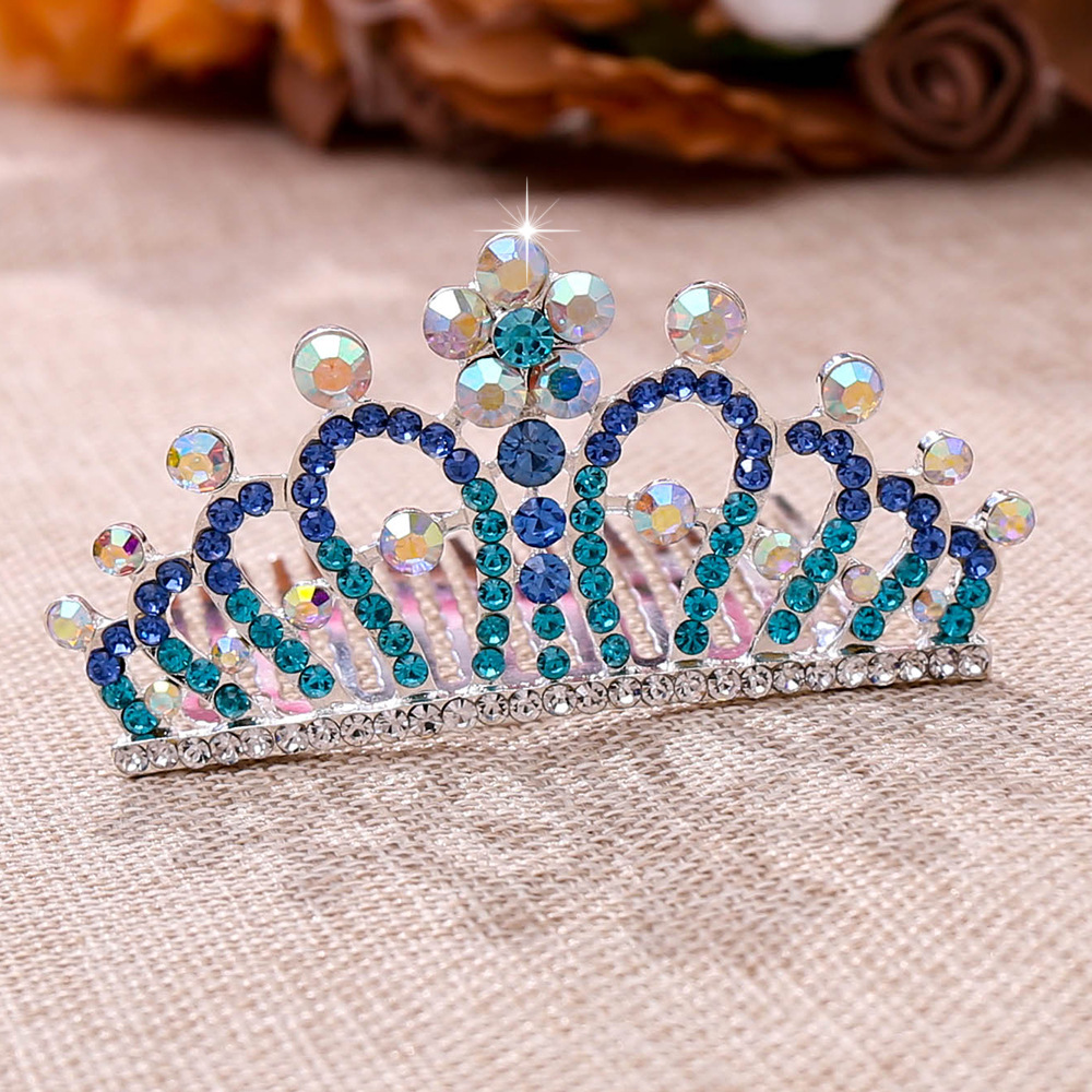 Korean Style Children Crown Headdress Baby Little Girl Birthday Show Princess Crown Hair Ornament Hair Comb Girls' Accessories
