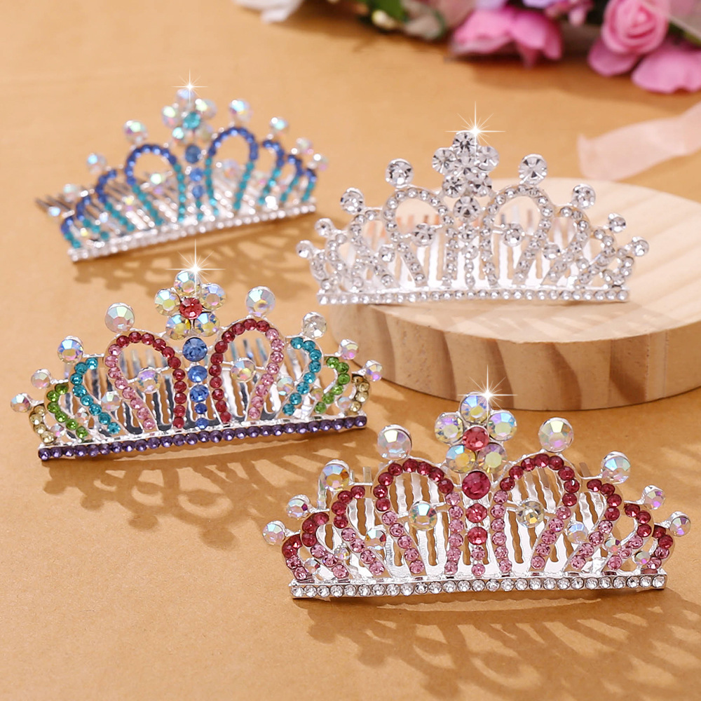 Korean Style Children Crown Headdress Baby Little Girl Birthday Show Princess Crown Hair Ornament Hair Comb Girls' Accessories