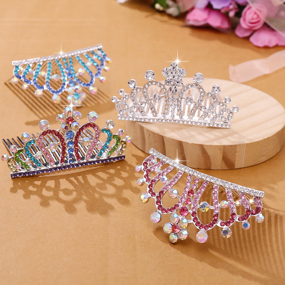 Korean Style Children Crown Headdress Baby Little Girl Birthday Show Princess Crown Hair Ornament Hair Comb Girls' Accessories