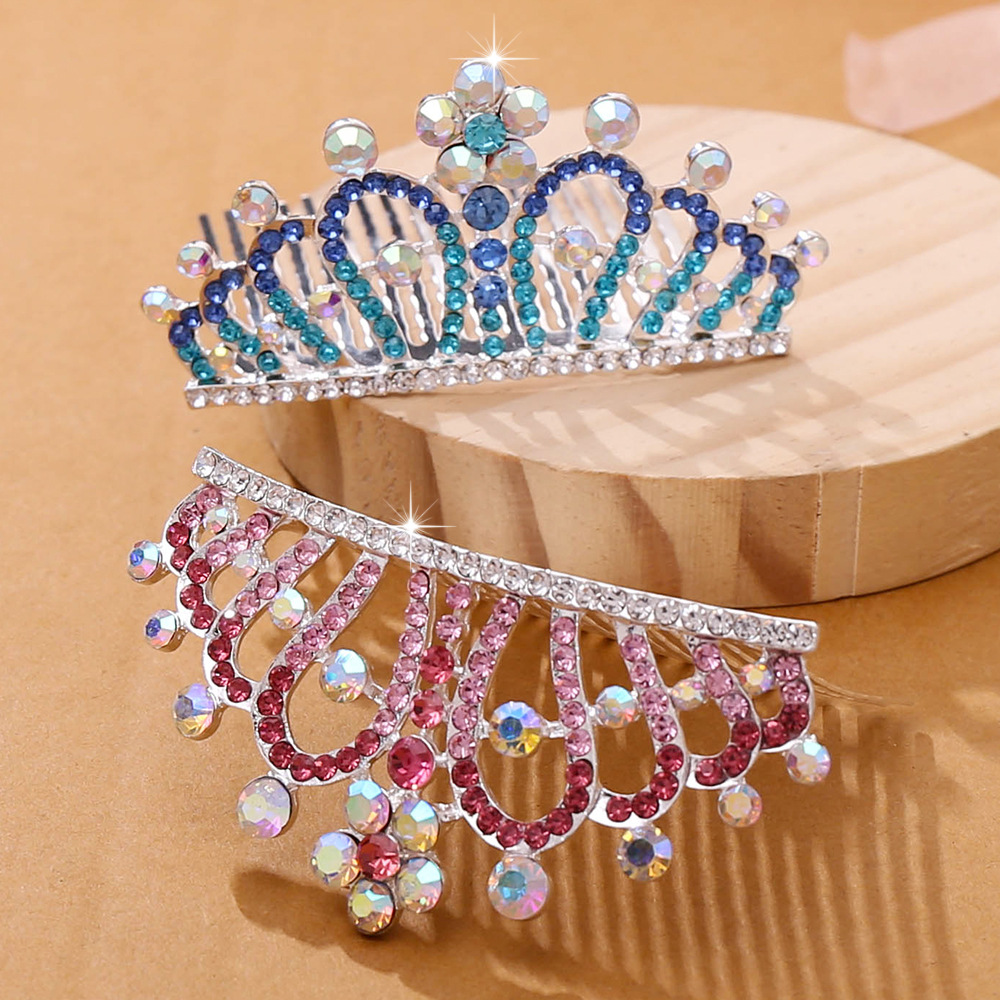 Korean Style Children Crown Headdress Baby Little Girl Birthday Show Princess Crown Hair Ornament Hair Comb Girls' Accessories