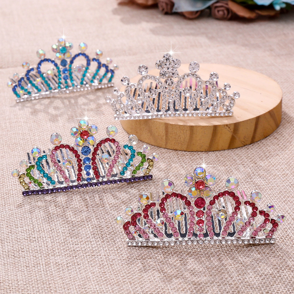 Korean Style Children Crown Headdress Baby Little Girl Birthday Show Princess Crown Hair Ornament Hair Comb Girls' Accessories