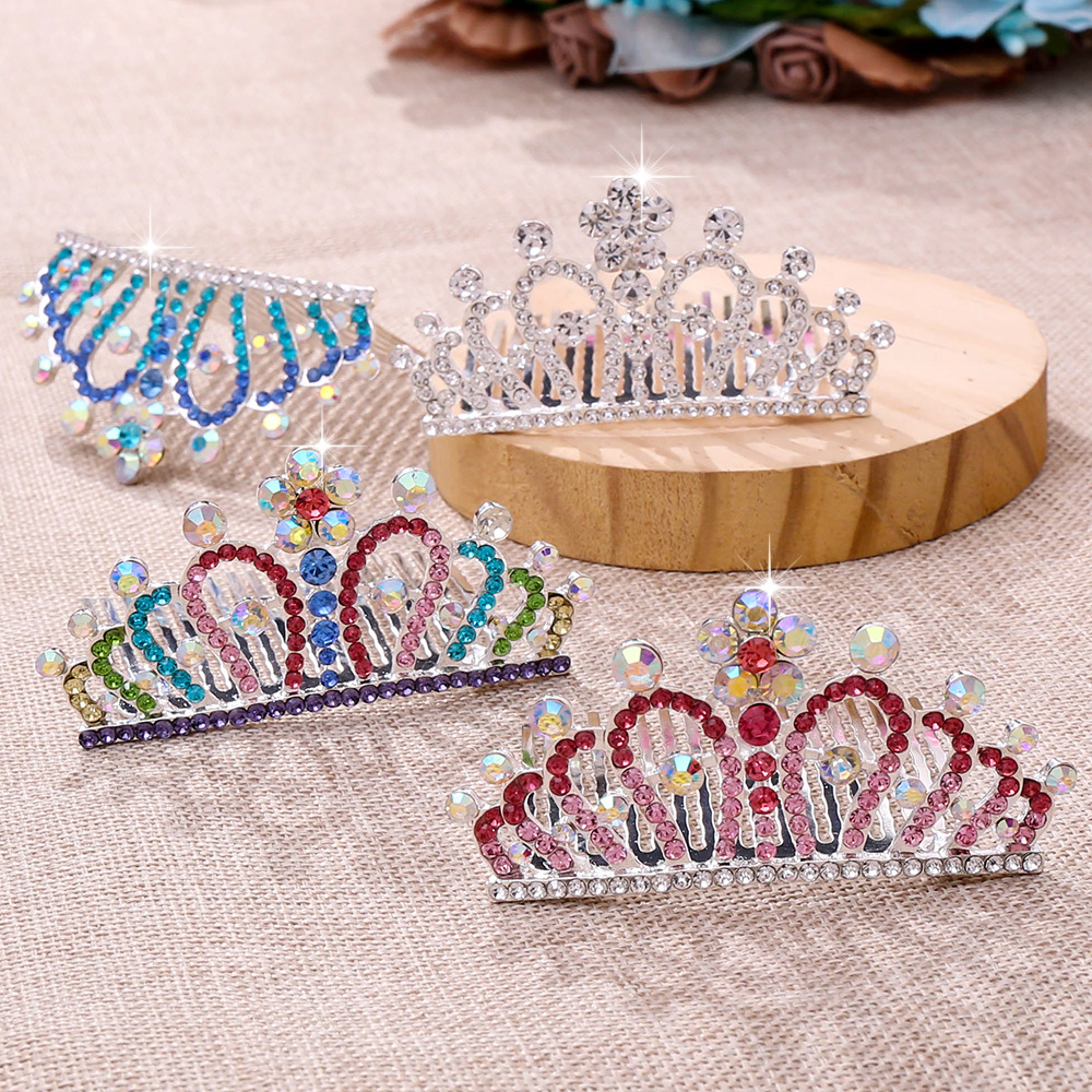 Korean Style Children Crown Headdress Baby Little Girl Birthday Show Princess Crown Hair Ornament Hair Comb Girls' Accessories