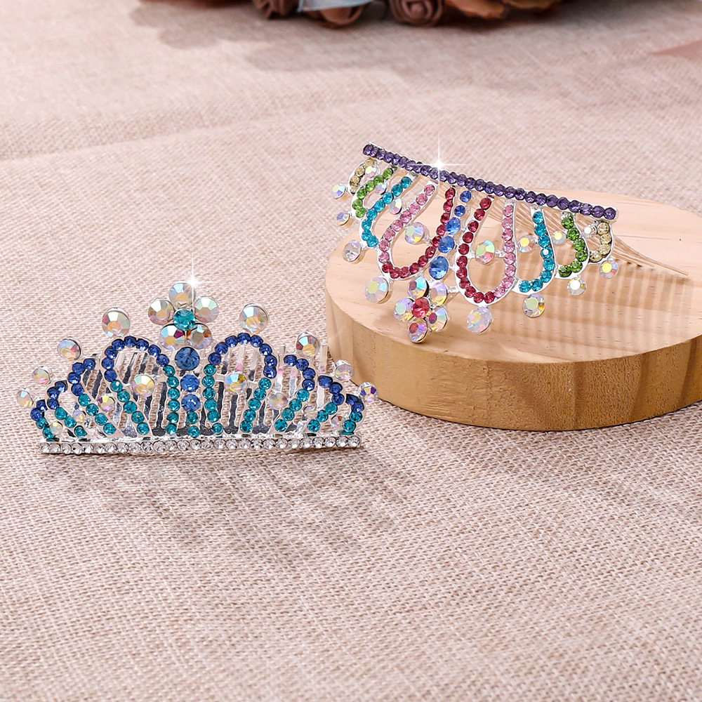 Korean Style Children Crown Headdress Baby Little Girl Birthday Show Princess Crown Hair Ornament Hair Comb Girls' Accessories