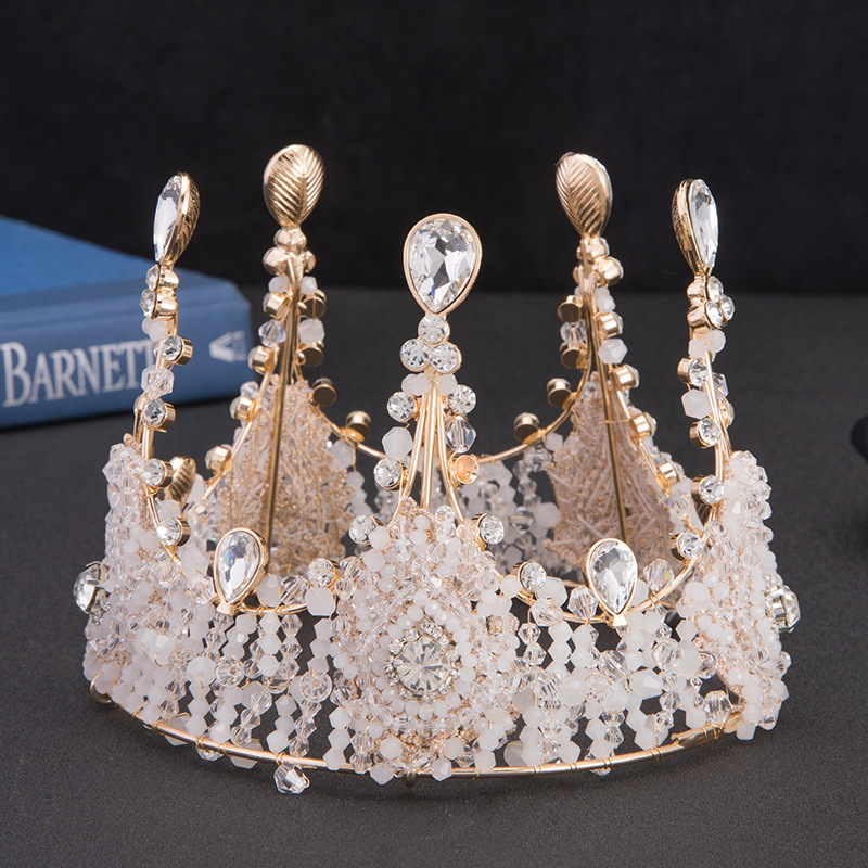 Spot Sale Cake Decoration Golden Lace Crown Baking Decoration European and American Bride Crown Birthday Crown