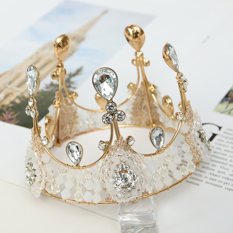 Spot Sale Cake Decoration Golden Lace Crown Baking Decoration European and American Bride Crown Birthday Crown