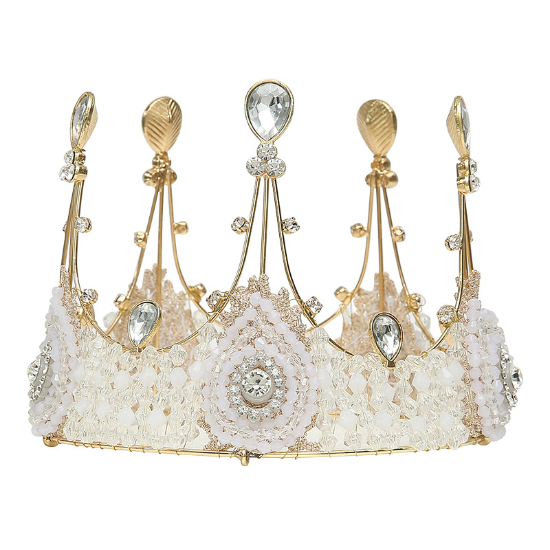 Spot Sale Cake Decoration Golden Lace Crown Baking Decoration European and American Bride Crown Birthday Crown