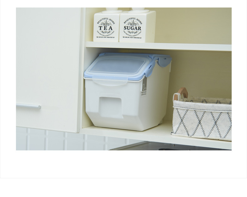 household kitchen rice box 15kg plastic rice storage drum with sealing ring 10kg insectproof moistureproof flour drum