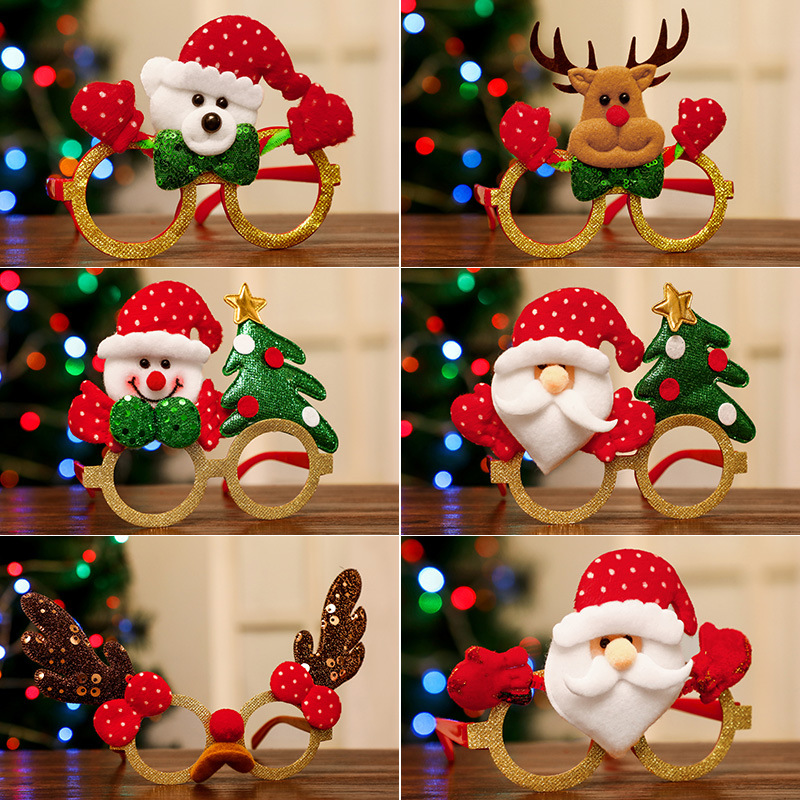 Christmas Glasses Adult and Children Small Gift Dress up Decoration Props Kindergarten Activity Party Bar Shopping Mall Decoration