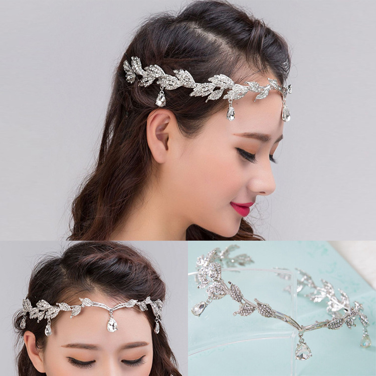 Bridal Headdress Princess Crown Internet Celebrity Same Birthday Mori Fairy Beautiful Rhinestone Crown Wedding Dress Wedding Fairy Headdress