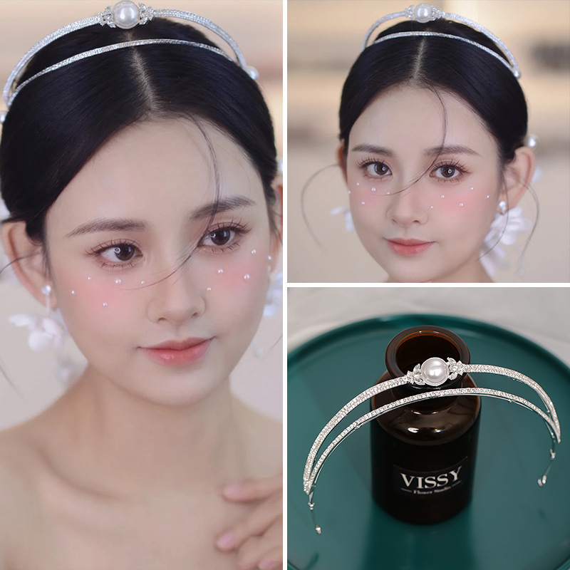 Bridal Headdress Princess Crown Internet Celebrity Same Birthday Mori Fairy Beautiful Rhinestone Crown Wedding Dress Wedding Fairy Headdress