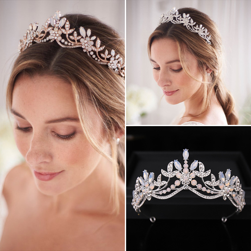 Bridal Headdress Princess Crown Internet Celebrity Same Birthday Mori Fairy Beautiful Rhinestone Crown Wedding Dress Wedding Fairy Headdress