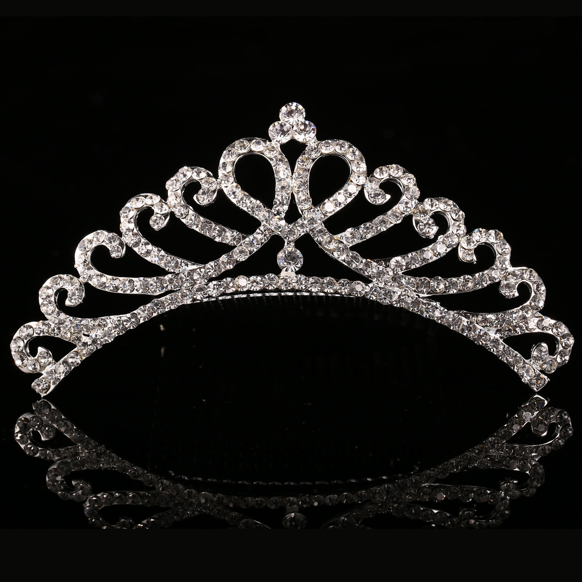 Children&#039;s Crown Hair Accessories Rhinestone Bridal Crown Headdress Holiday Performance Birthday Hair Comb Headdress Wholesale