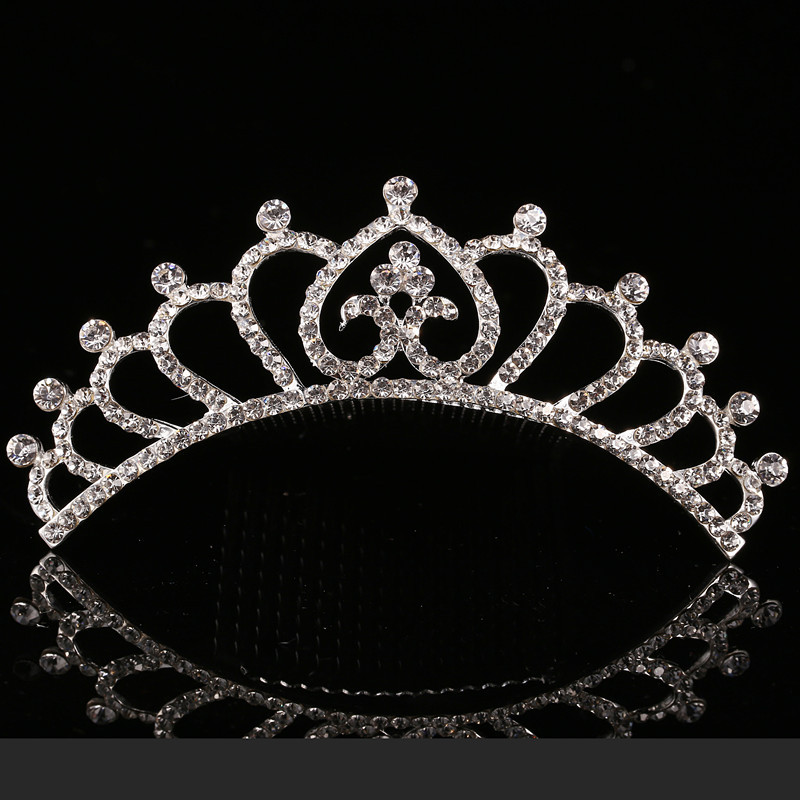Children&#039;s Crown Hair Accessories Rhinestone Bridal Crown Headdress Holiday Performance Birthday Hair Comb Headdress Wholesale