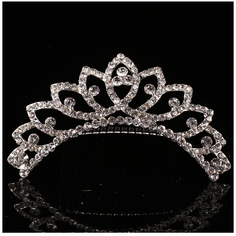 Children&#039;s Crown Hair Accessories Rhinestone Bridal Crown Headdress Holiday Performance Birthday Hair Comb Headdress Wholesale