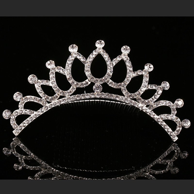 Children&#039;s Crown Hair Accessories Rhinestone Bridal Crown Headdress Holiday Performance Birthday Hair Comb Headdress Wholesale