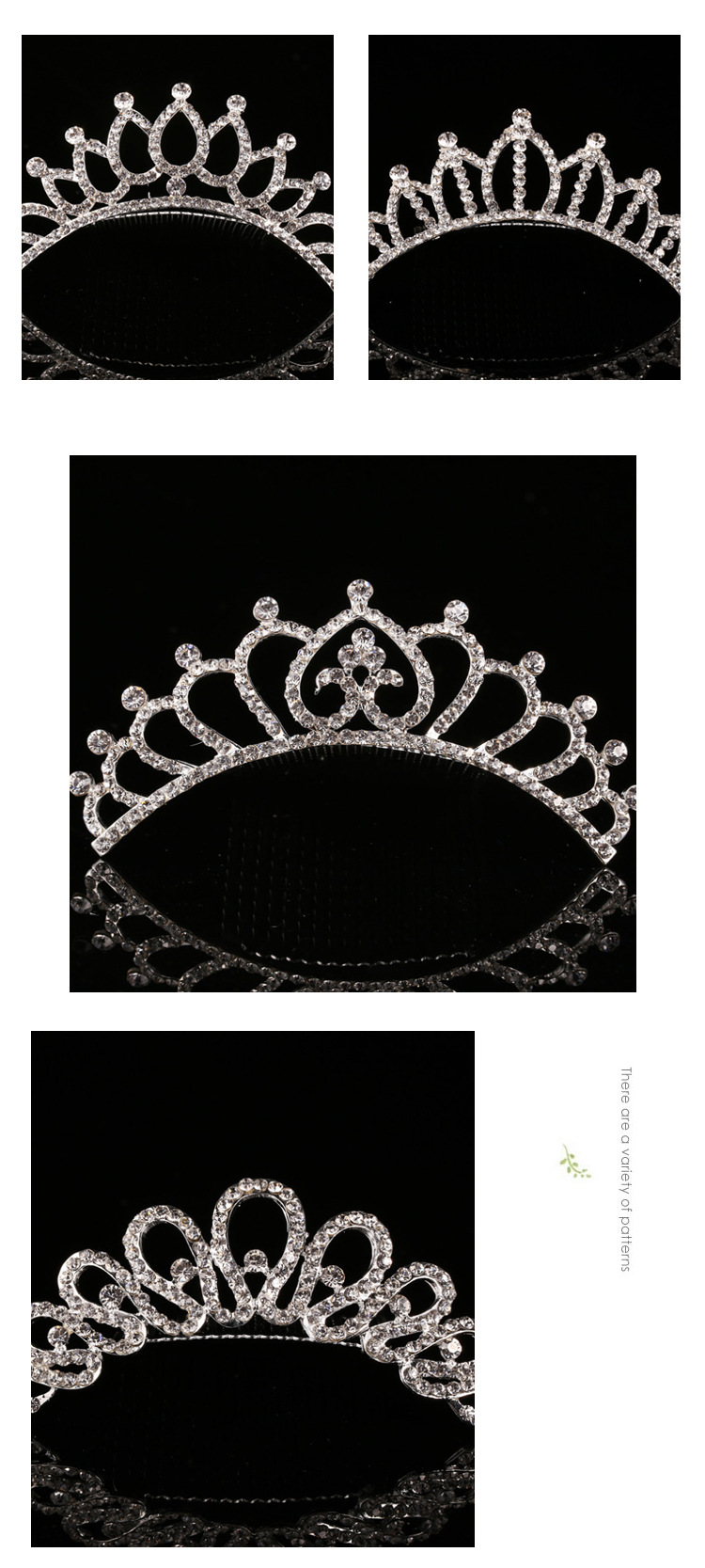 Children's Crown Hair Accessories Rhinestone Bridal Crown Headdress Holiday Performance Birthday Hair Comb Headdress Wholesale