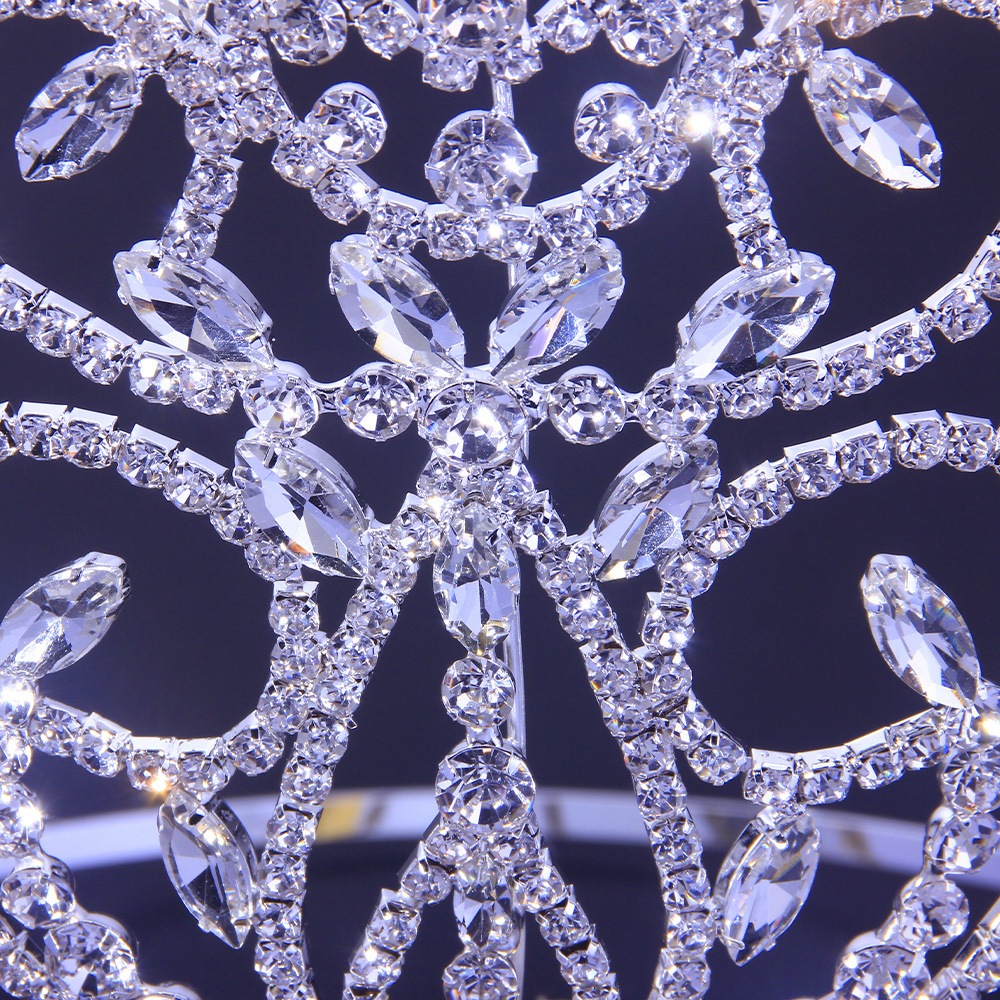 Foreign Trade Export Rhinestone Pageant Big Crown European and American Bride Crown Hair Clasp Luxury Birthday Wedding Decoration Crown