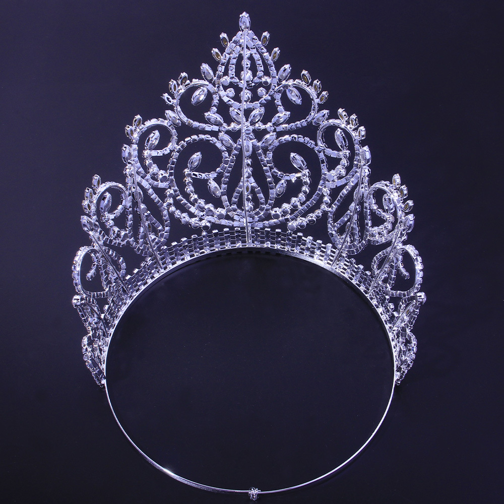 Foreign Trade Export Rhinestone Pageant Big Crown European and American Bride Crown Hair Clasp Luxury Birthday Wedding Decoration Crown