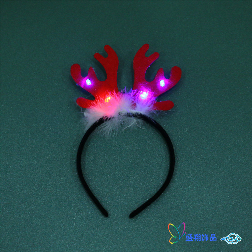 Christmas Children&#039;s Gift Dress up Hairband Decoration Luminous Antlers Headband Hair Accessory Small Gift