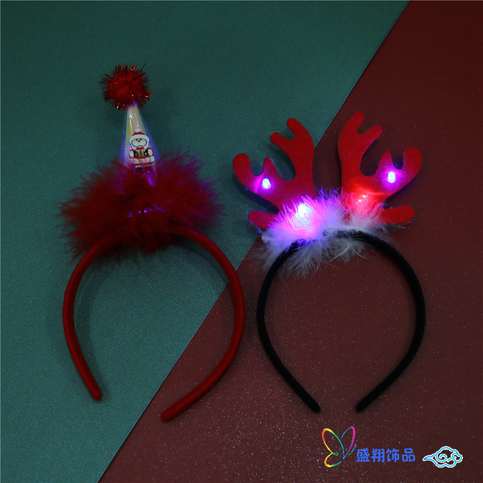 Christmas Children&#039;s Gift Dress up Hairband Decoration Luminous Antlers Headband Hair Accessory Small Gift
