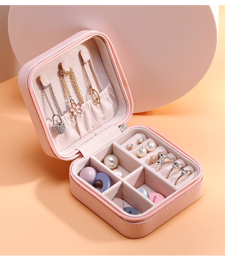 Single Layer Simple Storage Jewelry Box Creative Portable Ornament Storage Box Ear Stud Earrings Ring Small Jewelry Box
